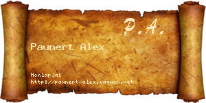 Paunert Alex névjegykártya